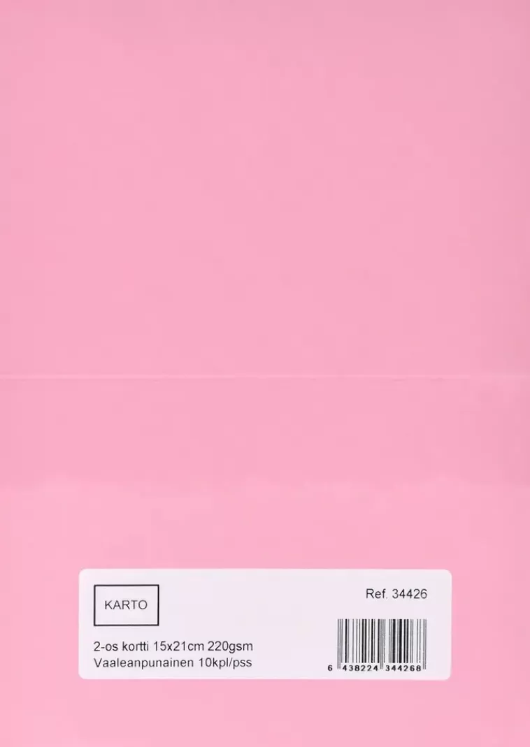 Karto 2-Os. Kortti 15X21 Cm 220 Gsm Vaalean Punainen 10 Kpl/Pss Cheap