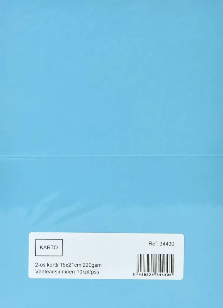 Karto 2-Os. Kortti 15X21 Cm 220 Gsm Vaalean Sininen 10 Kpl/Pss Fashion