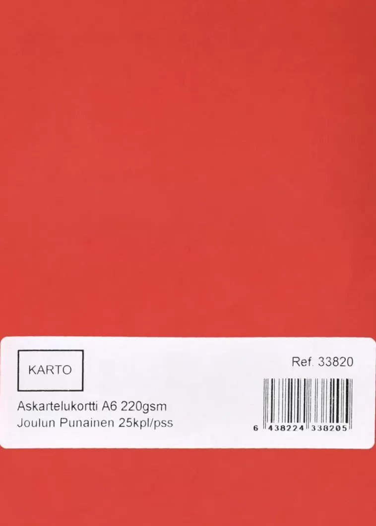 Karto Askartelukortti A6 220 Gsm Joulun Punainen 25 Kpl/Pss New