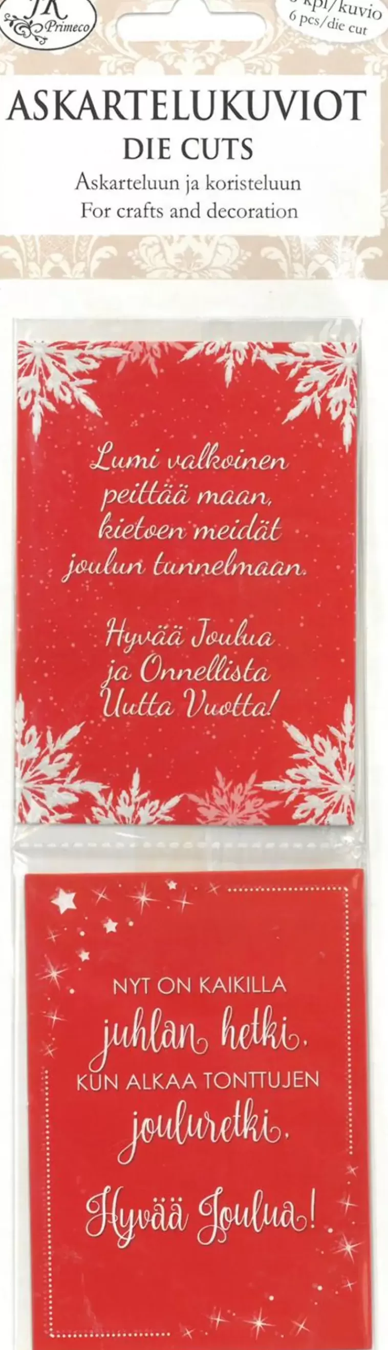 J.K. Primeco Askartelukuviot Kapea Joulutoivotukset Punainen Discount