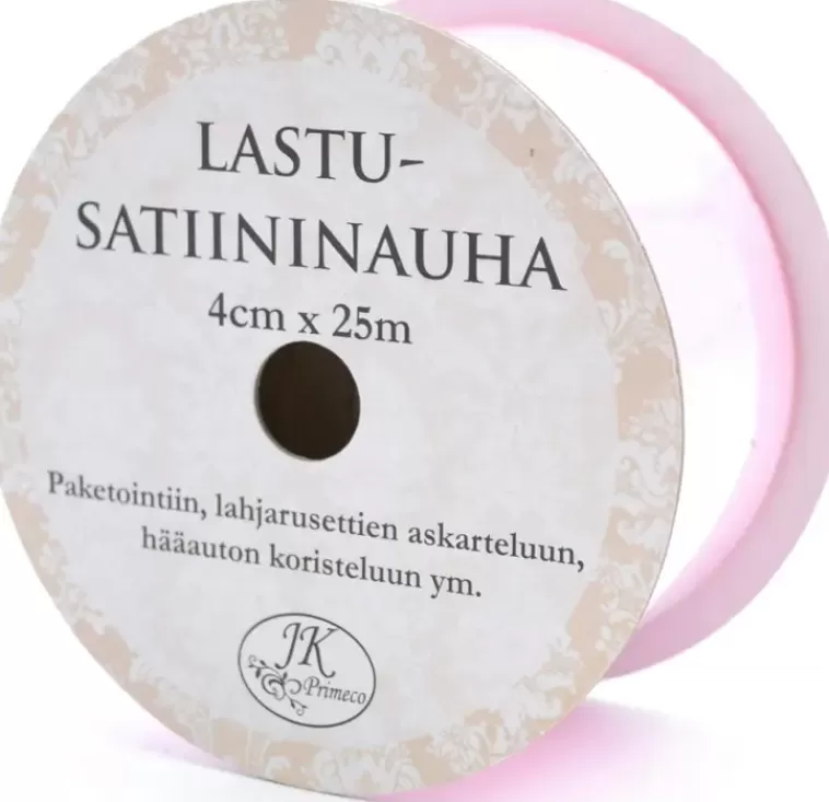 J.K. Primeco Lastusatiininauha Vaaleanpunainen 4Cm X 25M Flash Sale