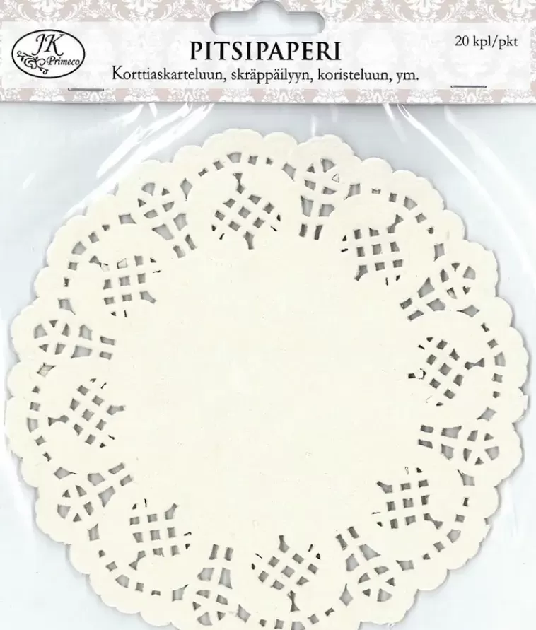 J.K. Primeco Pitsipaperi Iso Ympyra Luonnonvalkoinen 20Kpl/Pkt Hot