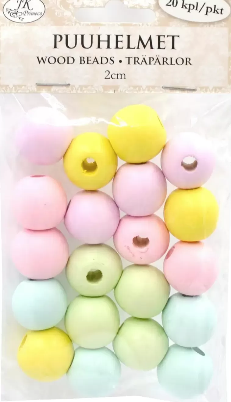 J.K. Primeco Puuhelmet 2 Cm Pastellilajitelma 20 Kpl Store