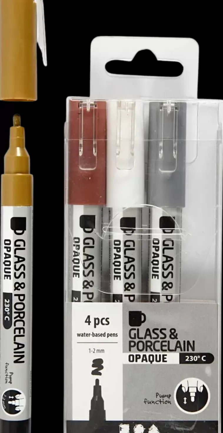 Ei merkkiä Lasi- Ja Posliinitussi, Ruskea, Kulta, Hopea, Valkoinen, Paksuus 1-2 Mm, Lapikuultavat, 4 Kpl/ 1 Pkk Store