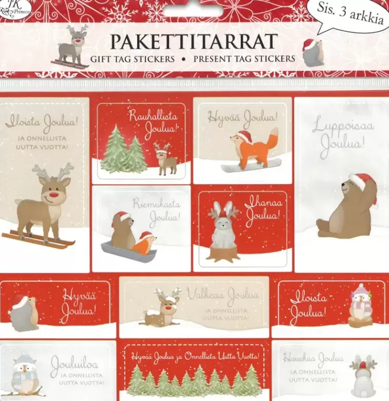 J.K. Primeco Pakettitarra Jouluhahmot 3Ark/Pkt Best Sale