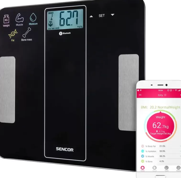 Sencor Sbs 8000Bk Vaaka Bluetooth Fitness Applikaatio Clearance